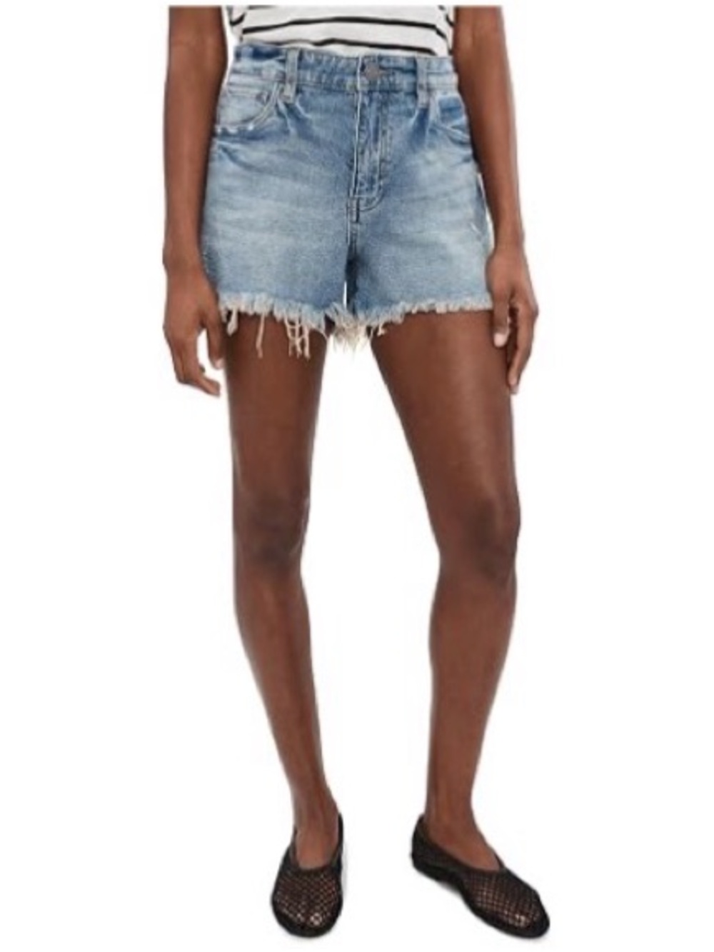 Kut From The Kloth Women’s Sz 4 High Rise Jane Long Shorts Denim Distressed